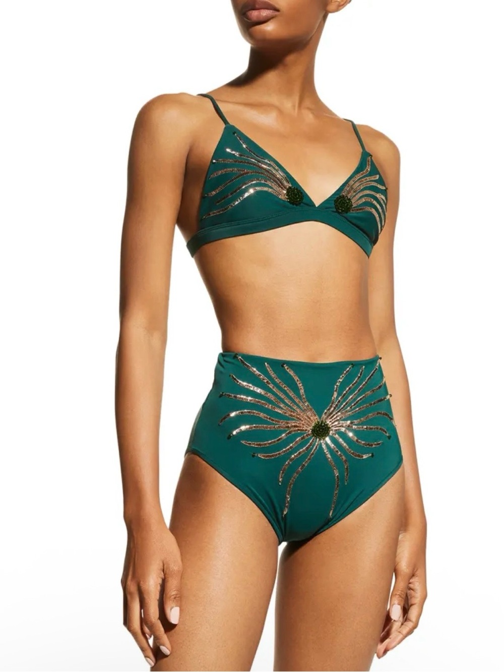 Oceanus Ursula Bikini Set in Sustainable Lycra & Swarovski Crystals Size XS